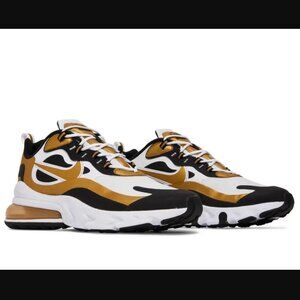 Nike Air Max 270 React White Metallic Gold Black CW7298-100 Men’s Size 10 NEW